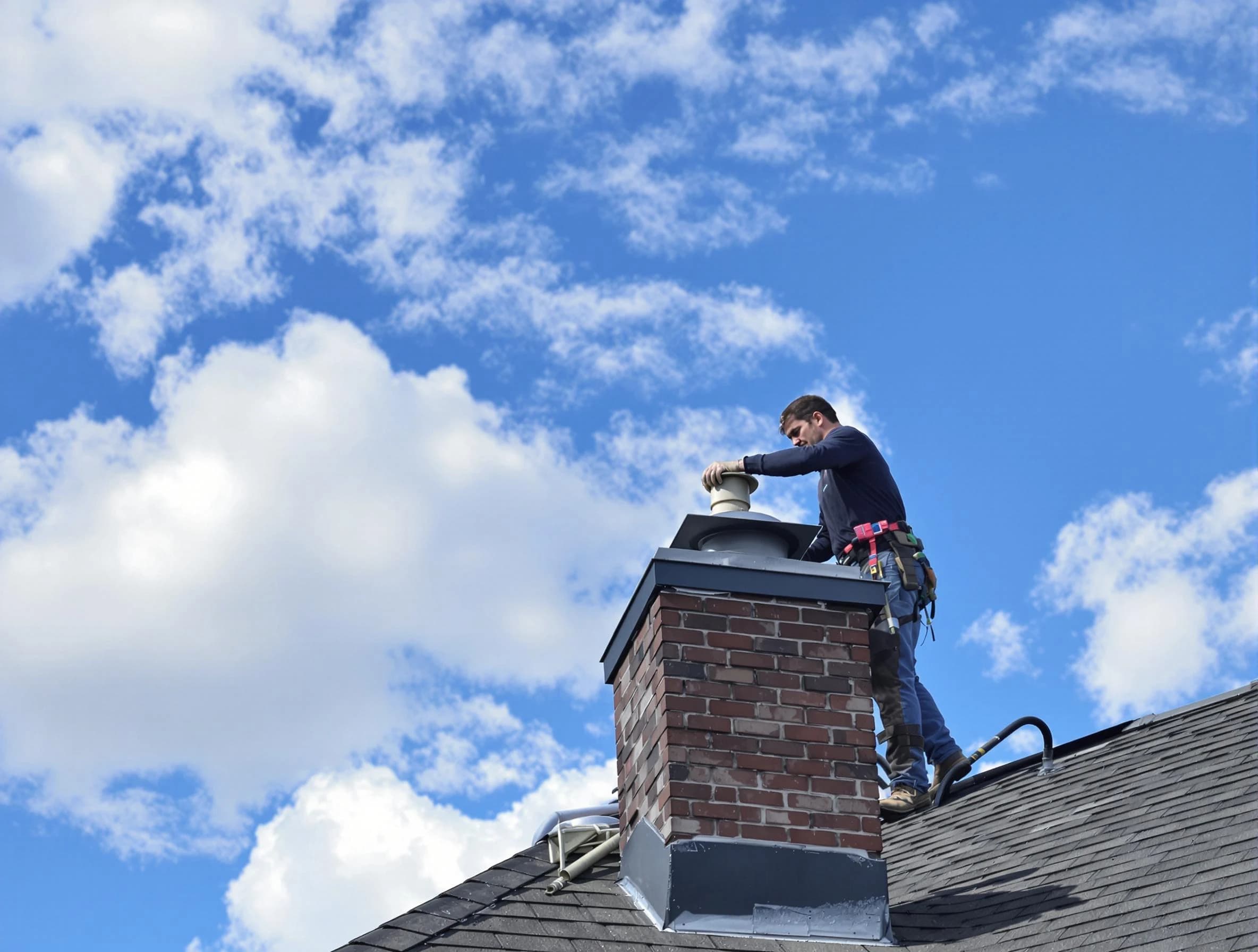 Cedar Hills Chimney Sweep installing a sturdy chimney cap in Cedar Hills, UT