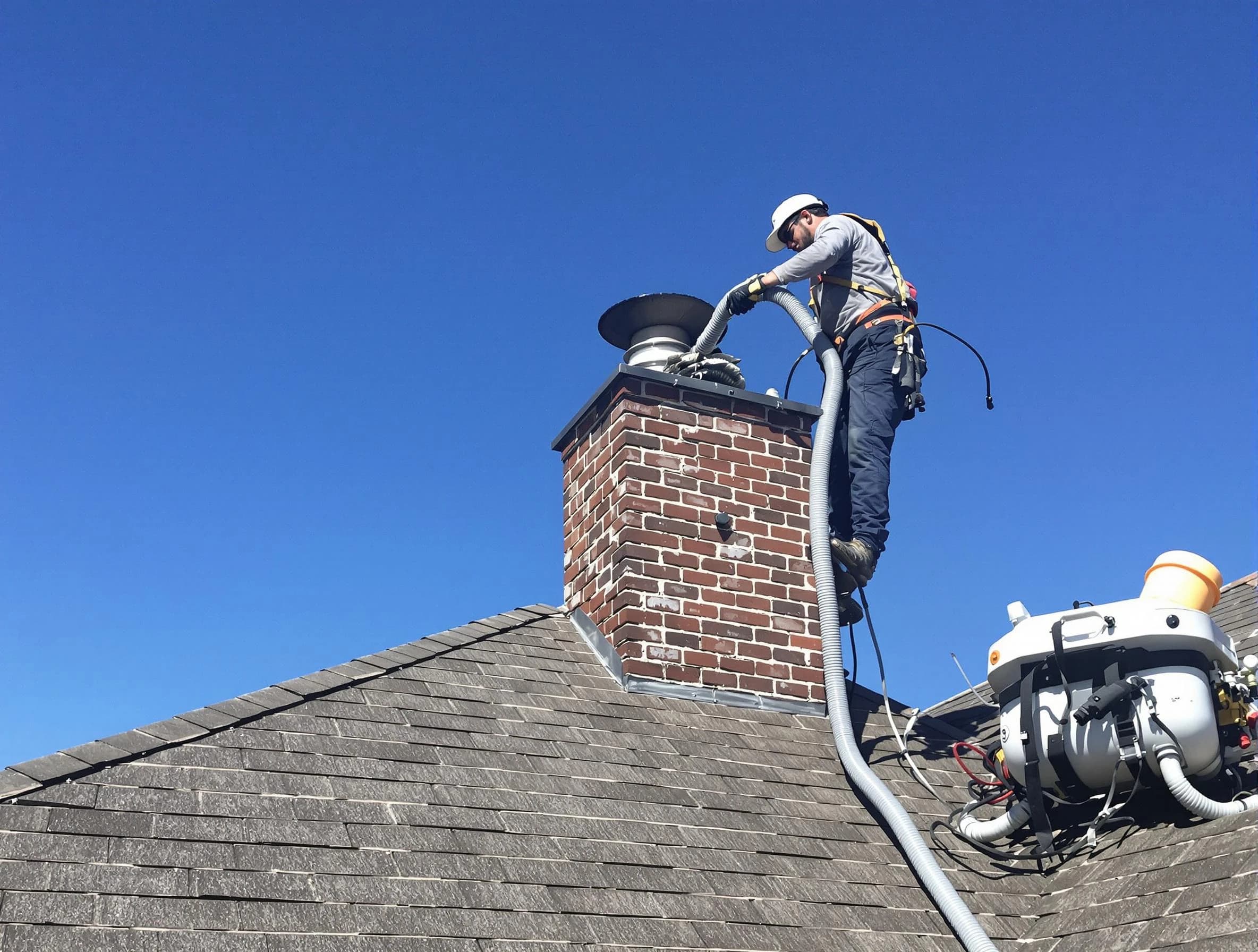 Dedicated Cedar Hills Chimney Sweep team member cleaning a chimney in Cedar Hills, UT