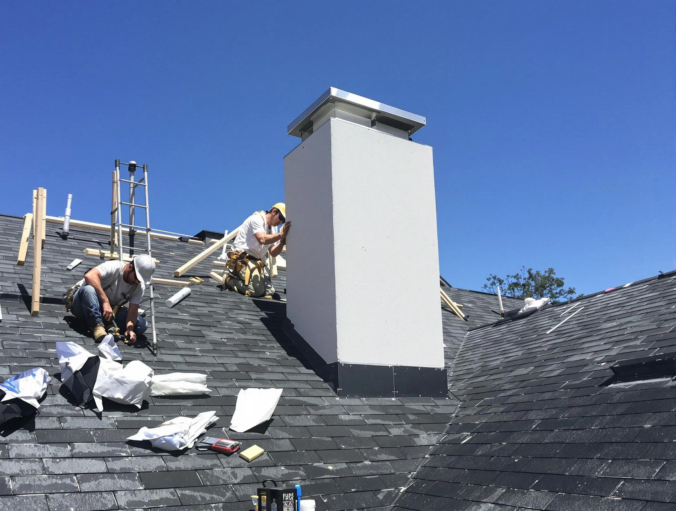 Cedar Hills Chimney Sweep crew installing a new chimney in Cedar Hills, UT