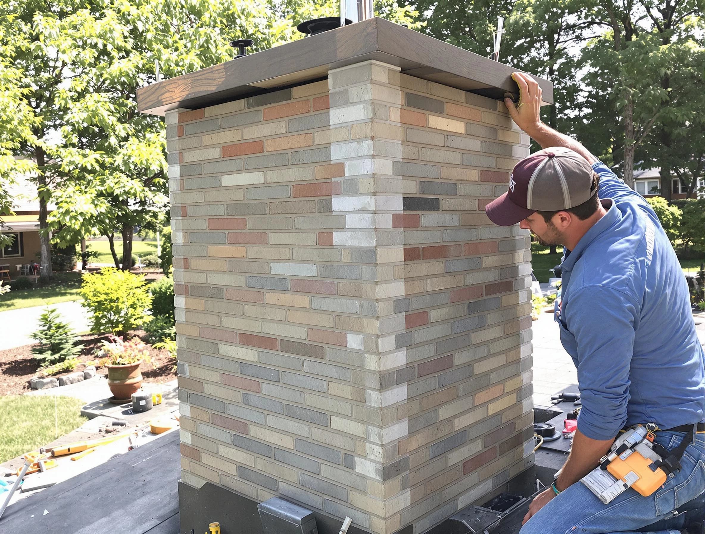 Cedar Hills Chimney Sweep completing a modern chimney remodel in Cedar Hills, UT