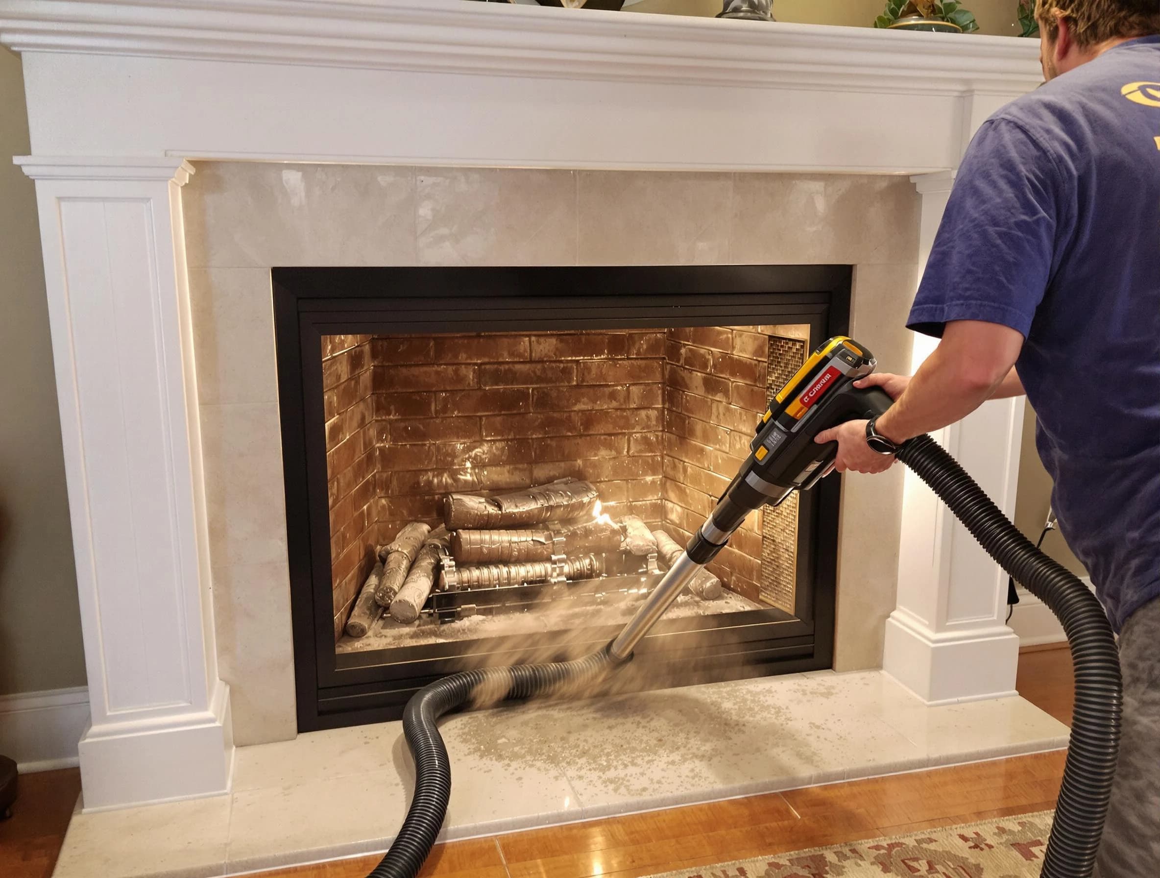 Fireplace cleaning performed by Cedar Hills Chimney Sweep in Cedar Hills, UT