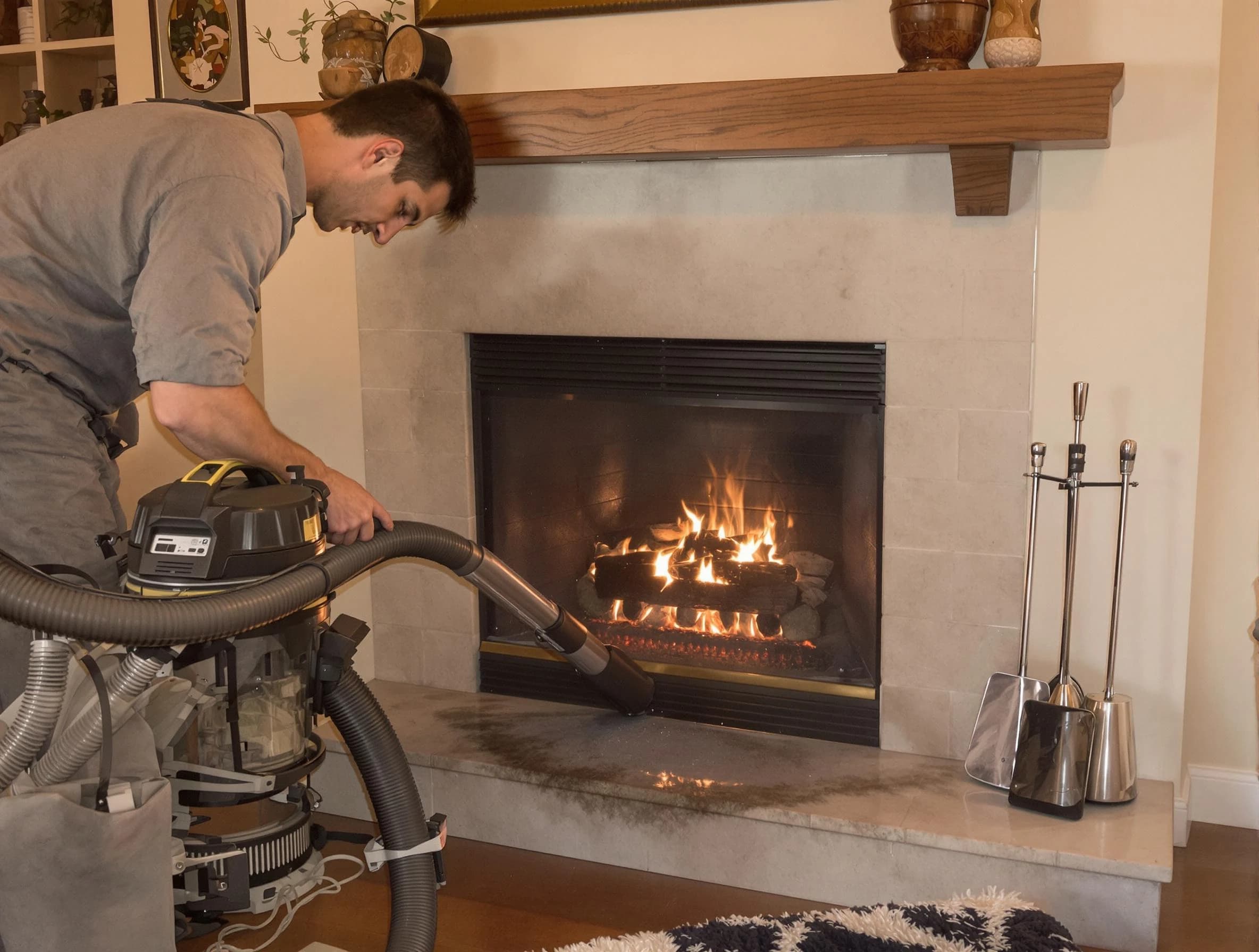 Routine fireplace upkeep by Cedar Hills Chimney Sweep in Cedar Hills, UT
