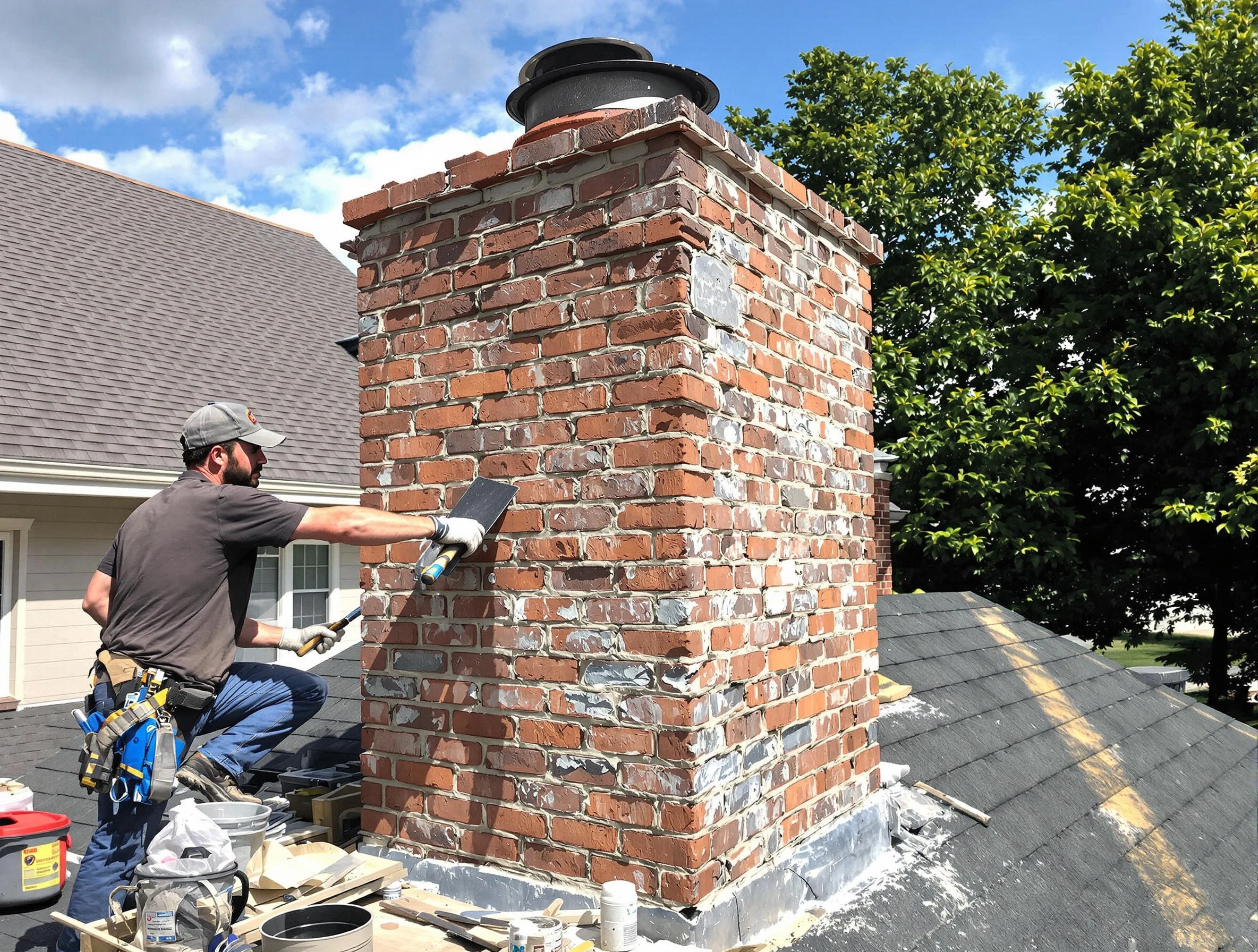 Completed chimney rebuild by Cedar Hills Chimney Sweep in Cedar Hills, UT