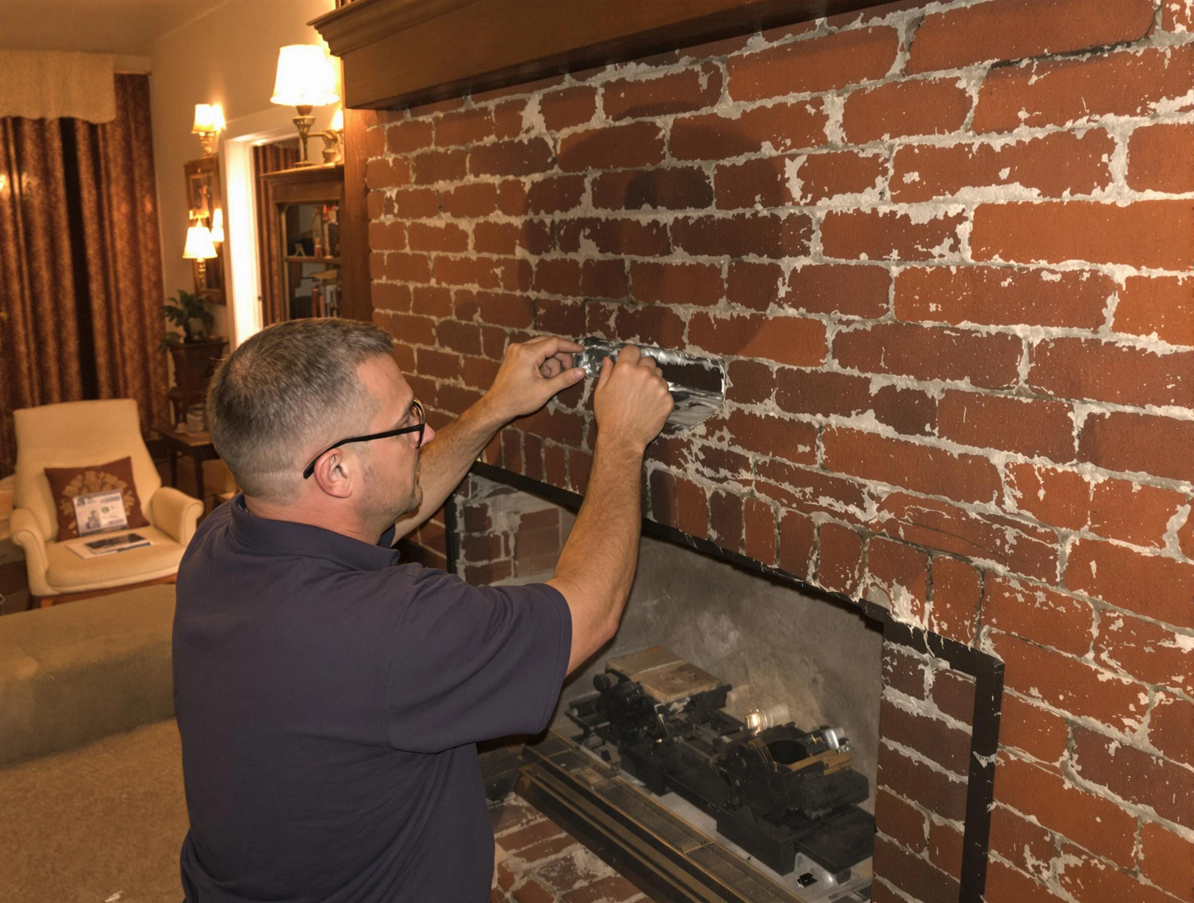 Cedar Hills Chimney Sweep expert fixing a fireplace in Cedar Hills, UT
